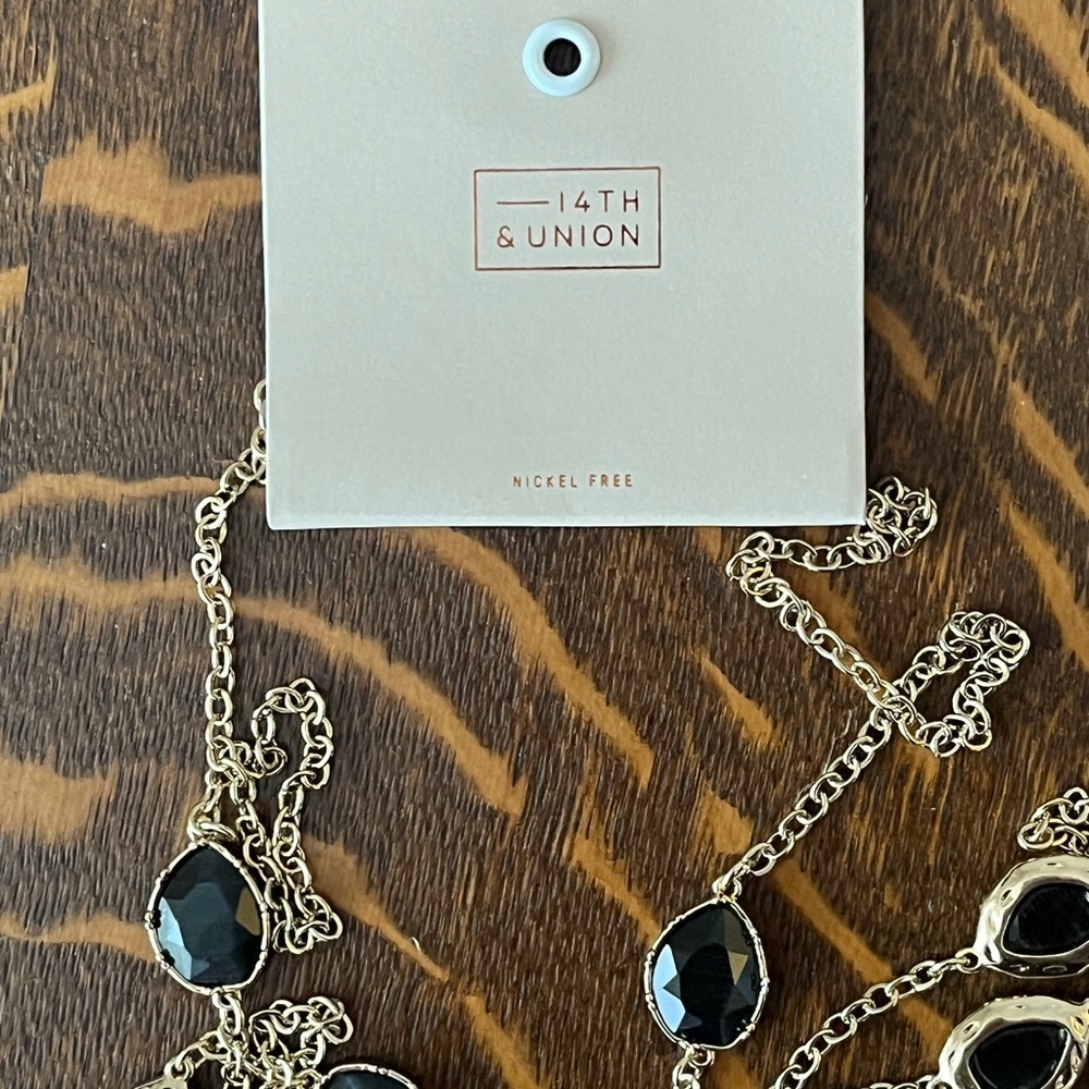 Nordstrom Gold and Black Necklace with Elegant Accents - Picture 3 of 4